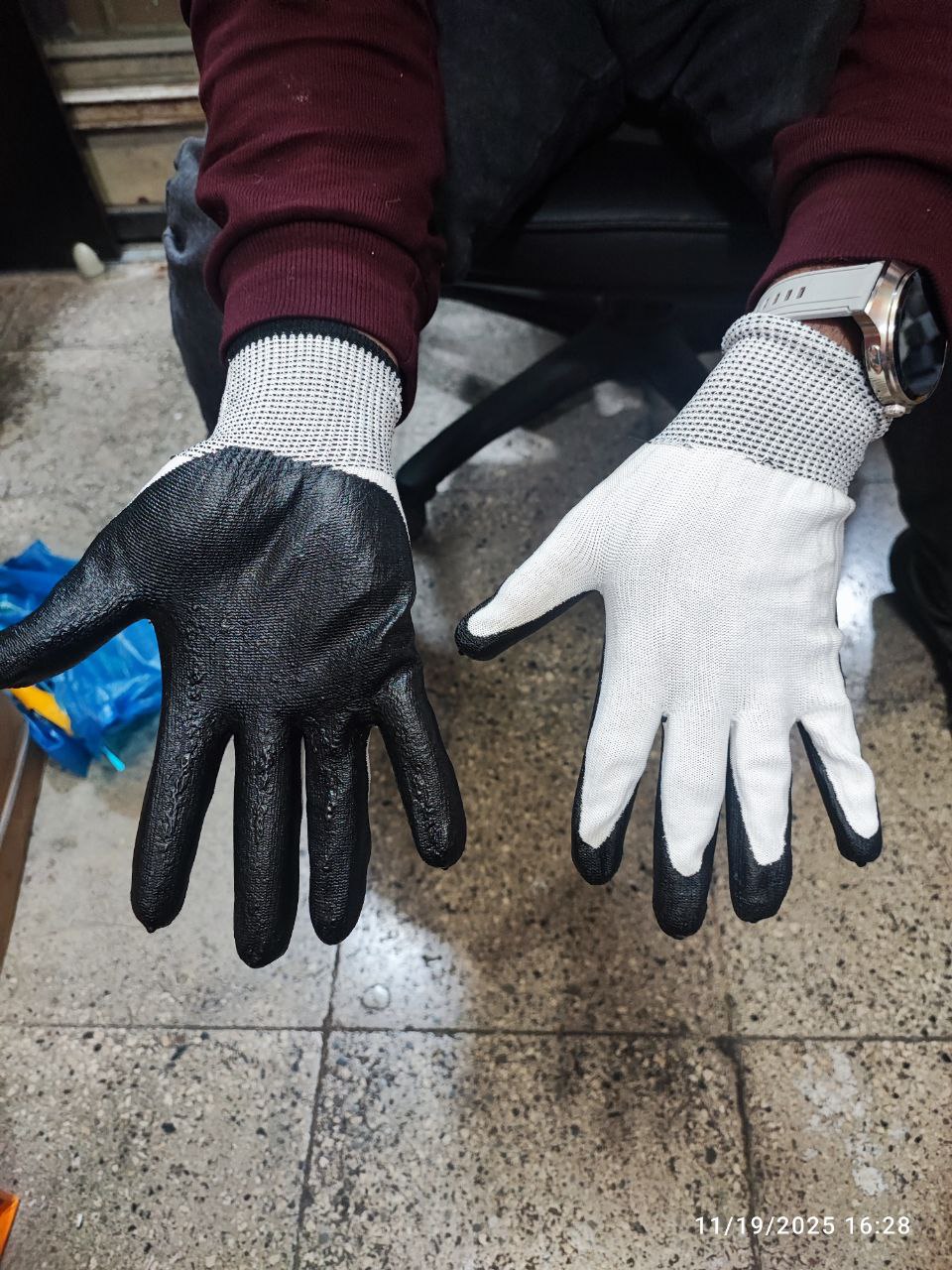 دستکش کف مواد